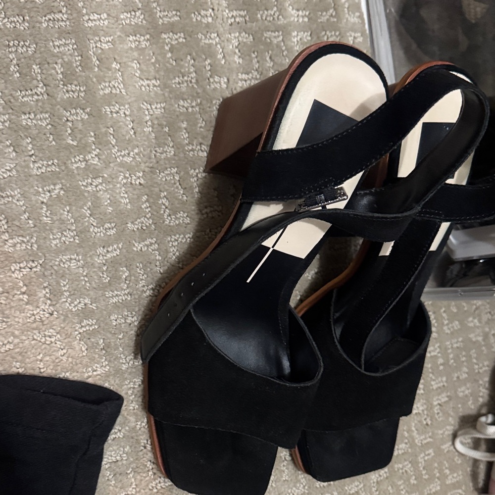 Dolce Vita Black Wedge Sandals